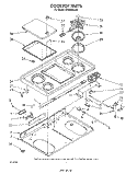 COOK TOP Diagram and Parts List for RF4900XLW4  Whirlpool Range