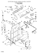 CONTROLS AND REAR PANEL Diagram and Parts List for 95LEGB5  Whirlpool Washer