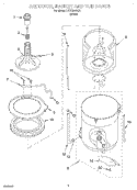 AGITATOR, BASKET AND TUB Diagram and Parts List for LCR7244HQ1  Whirlpool Washer