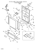 DOOR AND TOE PANEL Diagram and Parts List for DU018DWJX0  Whirlpool Dishwasher