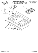 COOKTOP PARTS Diagram and Parts List for GS440LEMB1  Whirlpool Range