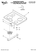 COOKTOP PARTS Diagram and Parts List for RF196LXMB0  Whirlpool Range