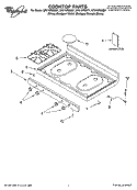 COOKTOP PARTS Diagram and Parts List for SF315PEMQ1  Whirlpool Range