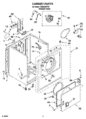 CABINET PARTS Diagram and Parts List for TEDX640PQ1  Estate Dryer