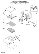 INTERNAL OVEN PARTS Diagram and Parts List for KEBS277SBL00  KitchenAid Wall Oven