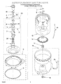 AGITATOR, BASKET, AND TUB Diagram and Parts List for GSN2000HZ0  Whirlpool Washer