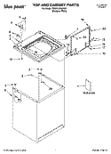 TOP AND CABINET PARTS Diagram and Parts List for 7MBPL9764MQ1  Whirlpool Washer
