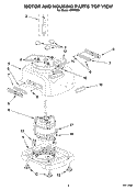 MOTOR AND HOUSING PARTS TOP VIEW Diagram and Parts List for KPFP850  KitchenAid Food Processor