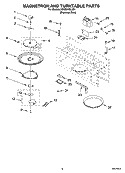 MAGNETRON AND TURNTABLE PARTS Diagram and Parts List for KHMS155LSS1  KitchenAid Microwave