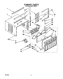 CABINET Diagram and Parts List for BHAC1000XS1  Whirlpool Air Conditioner