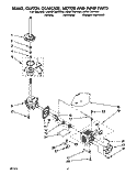 BRAKE, CLUTCH, GEARCASE, MOTOR AND PUMP Diagram and Parts List for LSR5132AW0  Whirlpool Washer