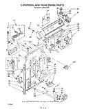 CONTROLS AND REAR PANEL Diagram and Parts List for LA7000XSW1  Whirlpool Washer