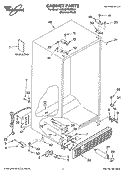 CABINET PARTS Diagram and Parts List for 6GS5SHGXRS01  Whirlpool Refrigerator