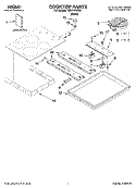 COOKTOP PARTS Diagram and Parts List for ICR410RB00  Whirlpool Cooktop