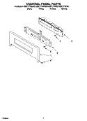 CONTROL PANEL PARTS Diagram and Parts List for KEBC177BT05  KitchenAid Wall Oven
