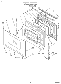 DOOR Diagram and Parts List for GR399LXHS0  Whirlpool Range
