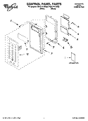 CONTROL PANEL PARTS Diagram and Parts List for YMH1141XMB0  Whirlpool Microwave