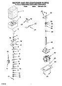 MOTOR AND ICE CONTAINER PARTS Diagram and Parts List for GD5RHAXRB00  Whirlpool Refrigerator