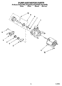 PUMP AND MOTOR PARTS Diagram and Parts List for DU850SWPQ2  Whirlpool Dishwasher