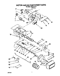 MOTOR AND ICE CONTAINER Diagram and Parts List for 3XRZ2727FI01  Whirlpool Refrigerator