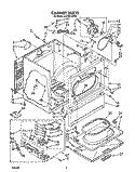 CABINET Diagram and Parts List for LG7681XSW3  Whirlpool Dryer