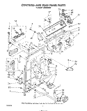 CONTROLS AND REAR PANEL Diagram and Parts List for LA6680XSW0  Whirlpool Washer