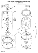 AGITATOR, BASKET AND TUB PARTS Diagram and Parts List for 7MWS89700SM0  Whirlpool Washer