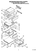 REFRIGERATOR SHELF PARTS Diagram and Parts List for KSCS25MTMK01  KitchenAid Refrigerator