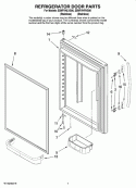 REFRIGERATOR DOOR PARTS Diagram and Parts List for EB9FVHLVS00  Whirlpool Refrigerator