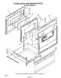 OVEN DOOR AND DRAWER Diagram and Parts List for RM996PXVN1  Whirlpool Microwave Oven Combo