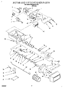 MOTOR AND ICE CONTAINER Diagram and Parts List for KSRB25FBBL00  KitchenAid Refrigerator