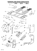 INTERIOR AND VENTILATION PARTS Diagram and Parts List for GH9185XLT1  Whirlpool Microwave