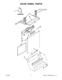 DOOR PANEL PARTS Diagram and Parts List for KUDS30IBWH0  KitchenAid Dishwasher