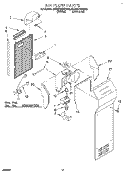 AIR FLOW Diagram and Parts List for 3ED22DQXBN02  Whirlpool Refrigerator