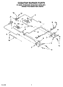 COOKTOP BURNER Diagram and Parts List for GW395LEGB4  Whirlpool Range