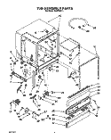 TUB Diagram and Parts List for DU9700XY1  Whirlpool Dishwasher