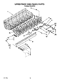 UPPER RACK AND TRACK Diagram and Parts List for KUDJ23HY0  KitchenAid Dishwasher