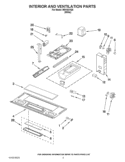 INTERIOR AND VENTILATION PARTS Diagram and Parts List for IMH15XVQ5  Whirlpool Microwave