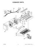 ICEMAKER PARTS Diagram and Parts List for 5VGI6FARAF00  Whirlpool Refrigerator