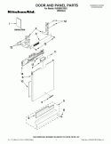 DOOR AND PANEL PARTS Diagram and Parts List for KUDE50CXSS2  KitchenAid Dishwasher