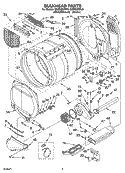 BULKHEAD PARTS Diagram and Parts List for GEW9260PW0  Whirlpool Dryer