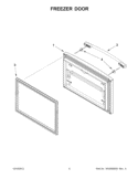 FREEZER DOOR Diagram and Parts List for GX2FHDXVB08  Whirlpool Refrigerator