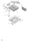 DISHRACK Diagram and Parts List for RUD5750DB4  Roper Dishwasher