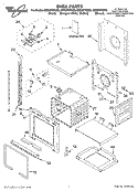 OVEN, LITERATURE Diagram and Parts List for GBS307PDB6  Whirlpool Wall Oven