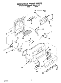 DISPENSER AND FRONT PARTS Diagram and Parts List for KSSO48QMW00  KitchenAid Refrigerator