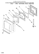 OVEN DOOR PARTS Diagram and Parts List for YKEBS107DM6  KitchenAid Wall Oven