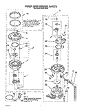 PUMP AND MOTOR Diagram and Parts List for KUDP230Y0  KitchenAid Dishwasher