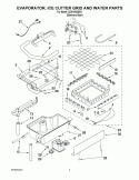 EVAPORATOR, ICE CUTTER GRID AND WATER PARTS Diagram and Parts List for ZDIS150ZSSD  Whirlpool Ice Maker