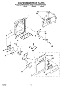 DISPENSER FRONT PARTS Diagram and Parts List for GD2NHAXMQ00  Whirlpool Refrigerator