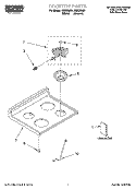 COOKTOP PARTS Diagram and Parts List for RGE33081  Roper Range